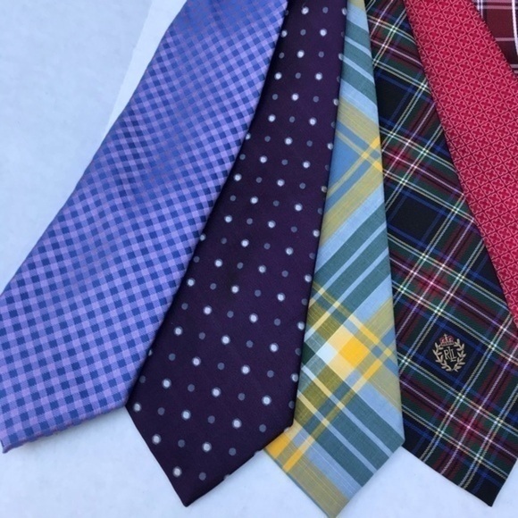 6- designers men’s tie 100% silk bundle - Picture 2 of 5